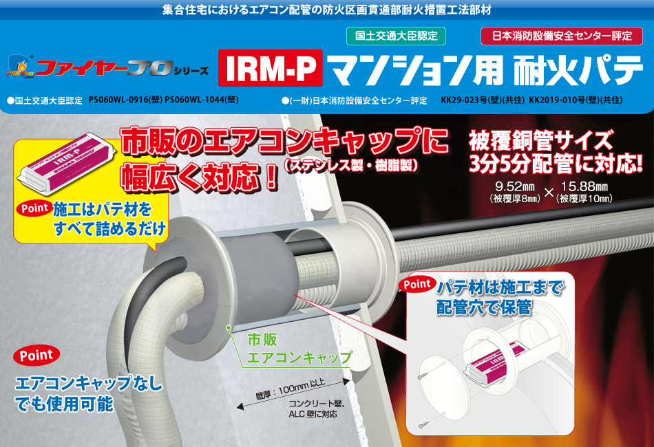 ファイヤープロシリーズ IRM-Pマンション用耐火パテ