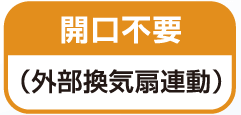 開口不要 (外部換気扇連動) 