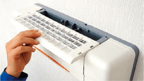 お手入れラクラクフィルター採用