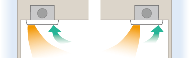 換気ダクトの配管向き