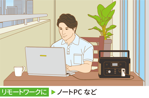 リモートワークにノートPC など