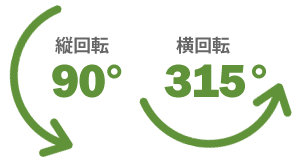 縦回転90°横回転315°